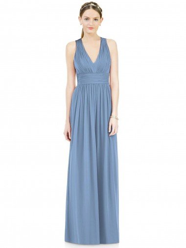 Sleeveless Cross Strap Back Chiffon Bridesmaid Dress Sydney