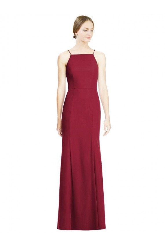 Shop High Square Trumpet Chiffon Bridesmaid Dress with Lace-Up Open Back Sydney