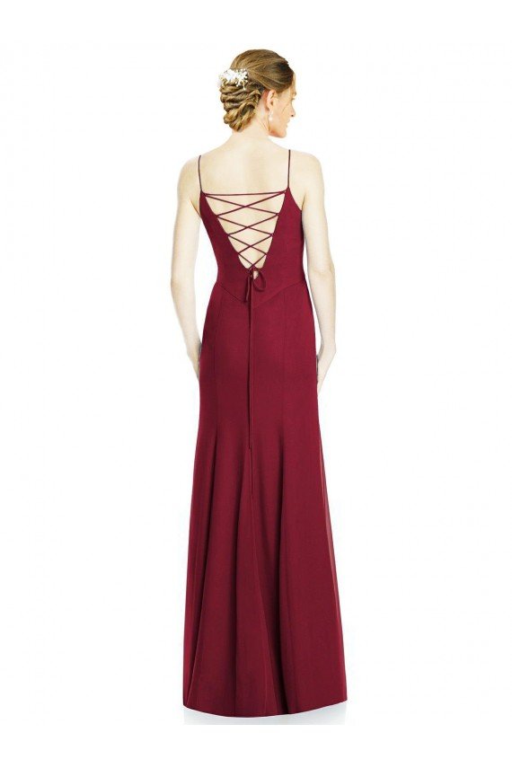 Shop High Square Trumpet Chiffon Bridesmaid Dress with Lace-Up Open Back Sydney