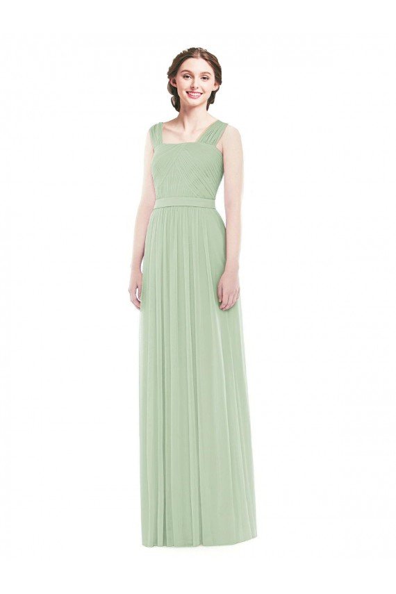Sleeveless Chiffon Long Bridesmaid Dress with Shoulder Straps Sydney