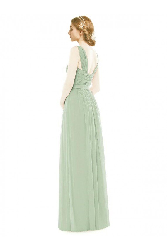 Sleeveless Chiffon Long Bridesmaid Dress with Shoulder Straps Sydney