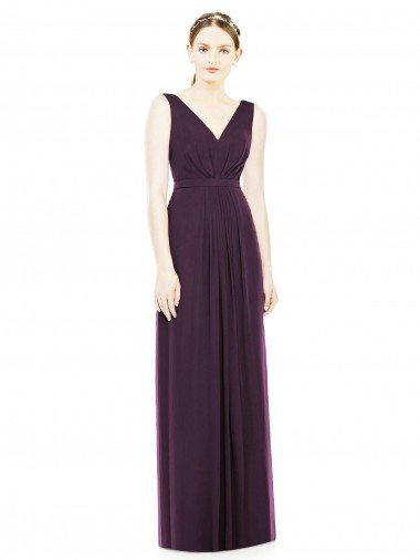 Shop V-Neckline Sleevelss Full Length Chiffon Bridesmaid Dress Sydney