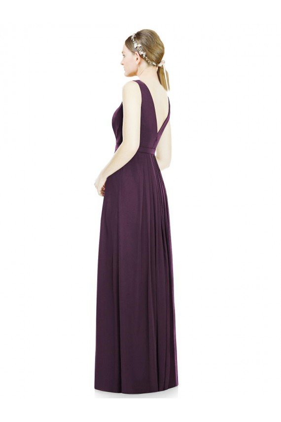 Shop V-Neckline Sleevelss Full Length Chiffon Bridesmaid Dress Sydney
