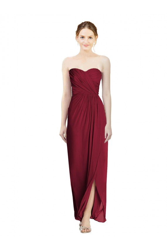 Strapless Sweetheart Long Chiffon Bridesmaid Dress Sydney