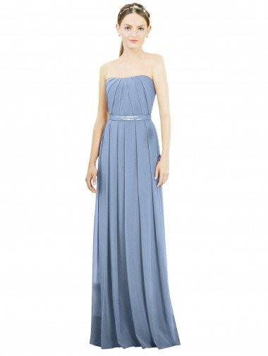 Shop V-Pleat Chiffon Full-Length Strapless Bridesmaid Dress Sydney
