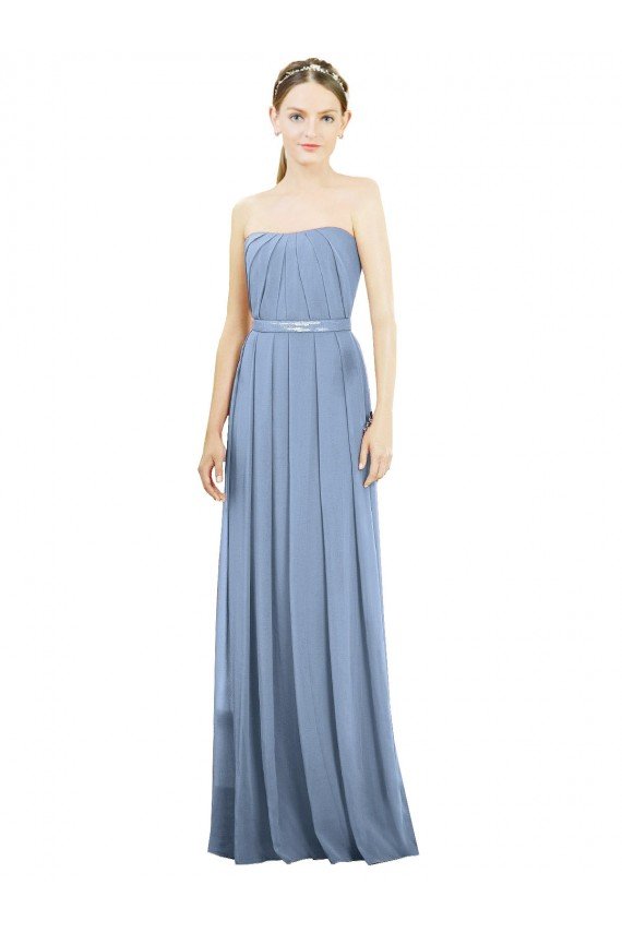 Shop V-Pleat Chiffon Full-Length Strapless Bridesmaid Dress Sydney