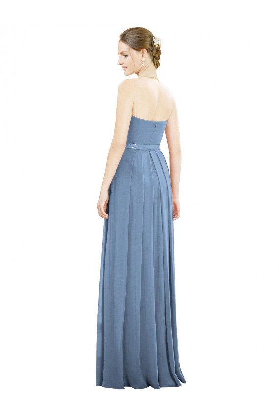 Shop V-Pleat Chiffon Full-Length Strapless Bridesmaid Dress Sydney