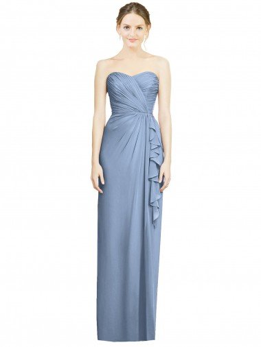 Shop Strapless Full-Length Chiffon Bridesmaid Dress with Front Slit Sydney
