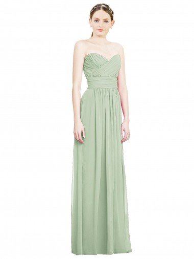 Shop Crisscross Draped Full Length Strapless Chiffon Bridesmaid Dress Sydney