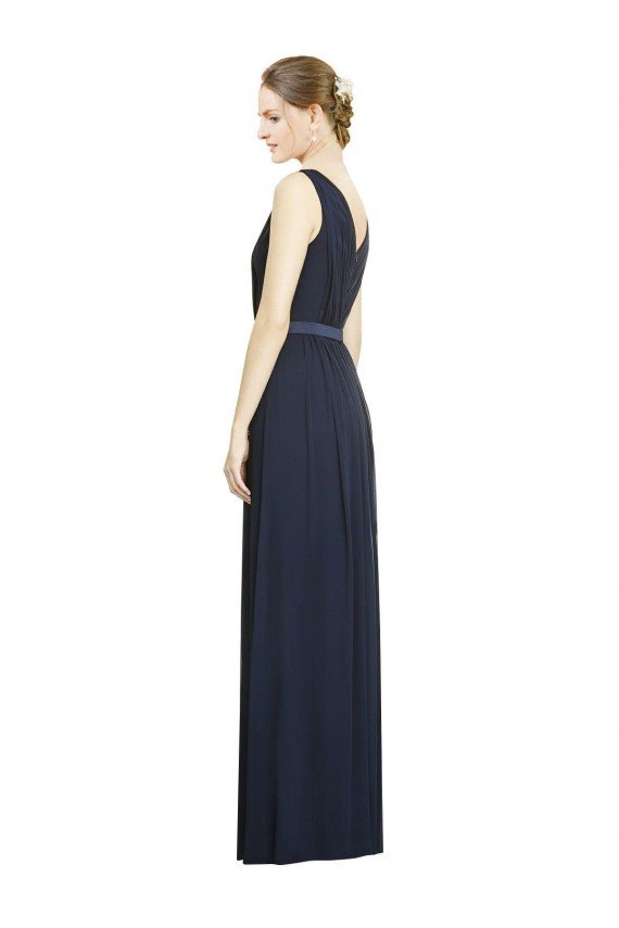 Shop Full-Length V-Neck Lux Chiffon Bridesmaid Dress with V-Back Sydney