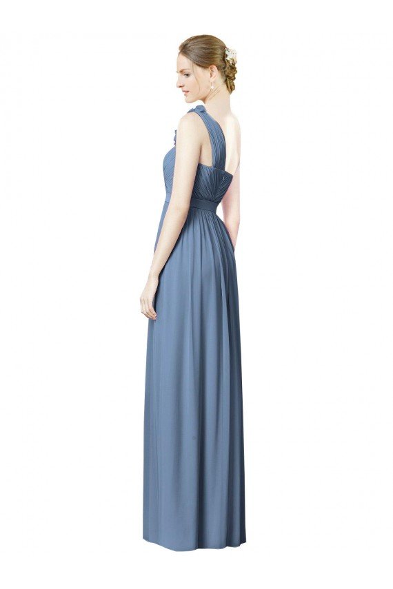 Shop Flower Shoulder Draped One Shoulder Chiffon Bridesmaid Dress Sydney