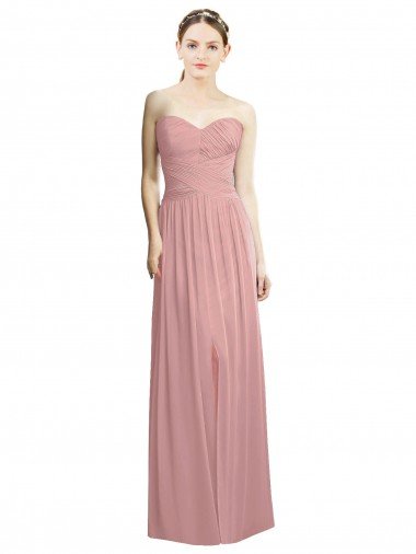 Shop Crossover Draped Sweetheart Chiffon Formal Bridesmaid Dress with Front Slit Sydney