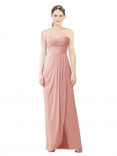 Shop Strapless Sweetheart Long Chiffon Wrap Bridesmaid Dress Sydney