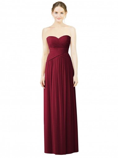 Shop Draped Full Length Strapless Chiffon Bridesmaid Dress Sydney