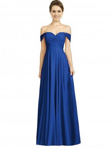 Shop Off the Shoulder Draped Chiffon Maxi Bridesmaid Dress Sydney