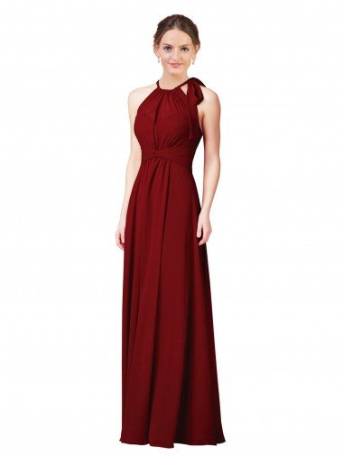 Shop Luxe Chiffon Bridesmaid Dress with Open Slit In the Back Sydney