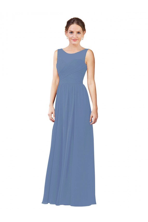 Shop Luxe Chiffon Bridesmaid Dress with Illusion and Sweetheart Neckline Sydney