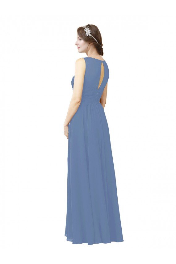 Shop Luxe Chiffon Bridesmaid Dress with Illusion and Sweetheart Neckline Sydney