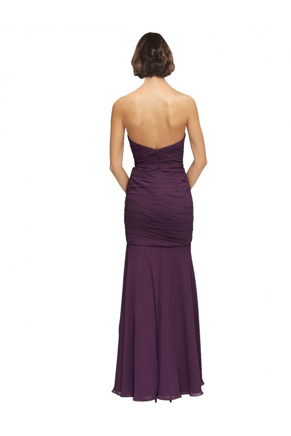 Shop Full Length Chiffon Bridesmaid Dress with Sweetheart Neckline and Ruffles Sydney