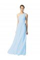 Shop One Shoulder Long Chiffon Bridesmaid Dress with Shirred Bodice and Front Keyhole Sydney