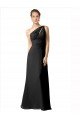 Shop One Shoulder Full Length Chiffon Bridesmaid Dress with Shirred Bodice Sydney