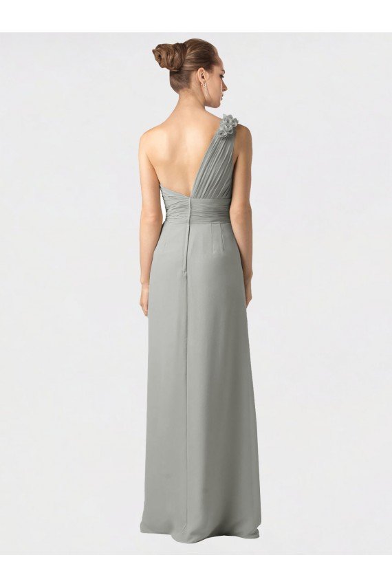 Sheer One Shoulder Chiffon A-Line Bridesmaid Dress with Slit Sydney