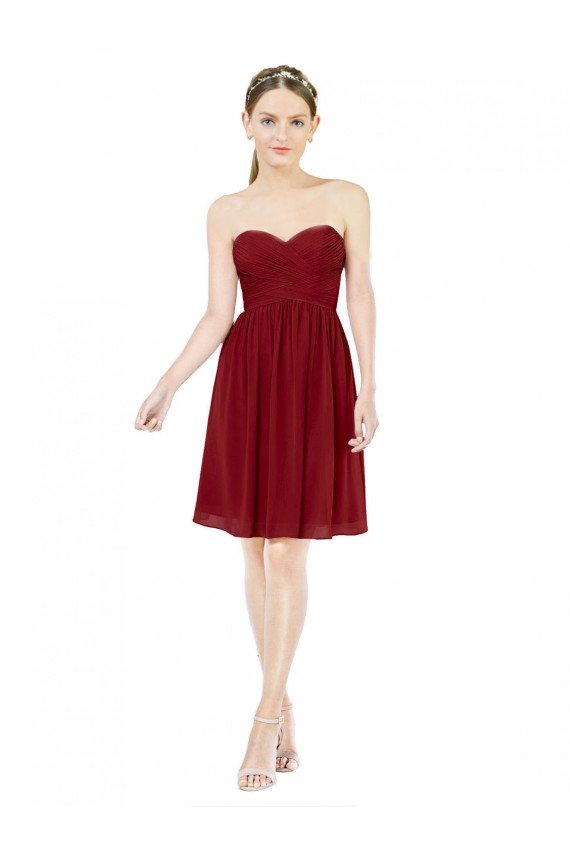 Shop Short Sweetheart Knee Length Chiffon Cocktail Bridesmaid Dress with Open Back Sydney