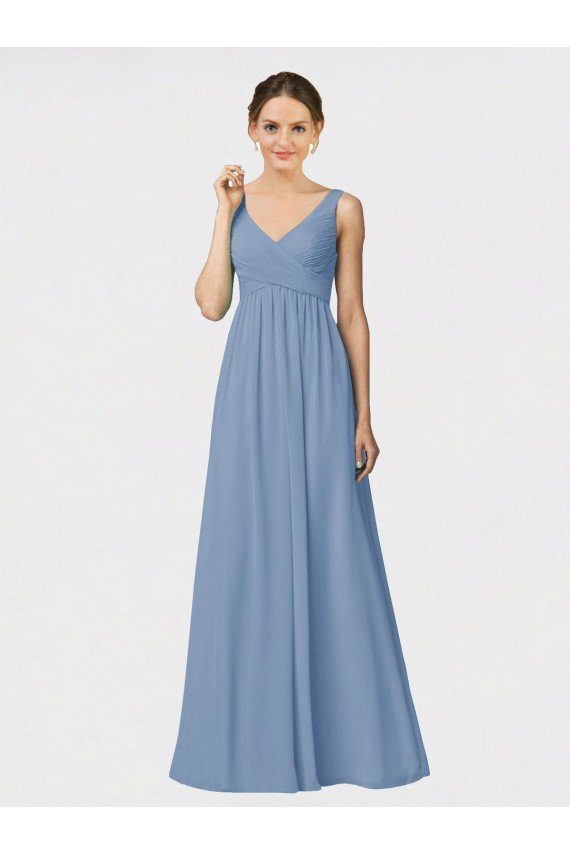 Shop Long Chiffon Bridesmaid Dress with Sweetheart Neckline and Wide Straps Sydney