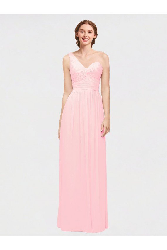 One Shoulder Twisted Waist Sweetheart Chiffon Bridesmaid Dress Sydney
