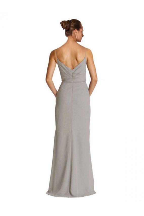 Shop Long Chiffon A-Line Bridesmaid Dress with Criss-Cross Draped Bodice Sydney