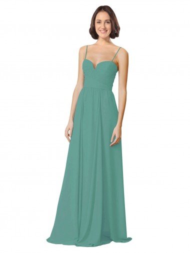 Shop Spaghetti Straps Sweetheart A-Line Chiffon Bridesmaid Dress Sydney