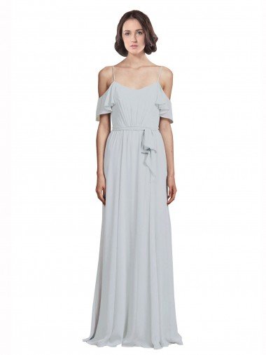 Shop Off the Shoulder Spaghetti Strap Long Chiffon Bridesmaids Dress Sydney