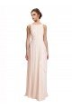 Shop High Neck Chiffon Bridesmaid Dress with Deep V-Back and Cascading Skirt Sydney