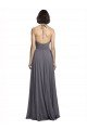 Spaghetti Strap Long Chiffon Bridesmaids Dress with Halter Cowl Neck Sydney