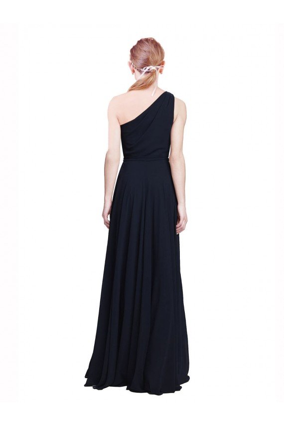 Long Chiffon Bridesmaid Dress with One Shoulder Neckline And Belt Sydney