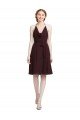 Shop Short Knee Length Chiffon Bridesmaids Dress with Halter Cowl Neck Sydney