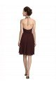 Shop Short Knee Length Chiffon Bridesmaids Dress with Halter Cowl Neck Sydney