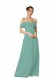 Shop Hand-Ruched Chiffon Bridesmaid Dress with Flutter Sleeves Sydney