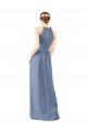 Shop Fitted Long High Halter Neck Chiffon Bridesmaid Dress with Keyhole Back Sydney