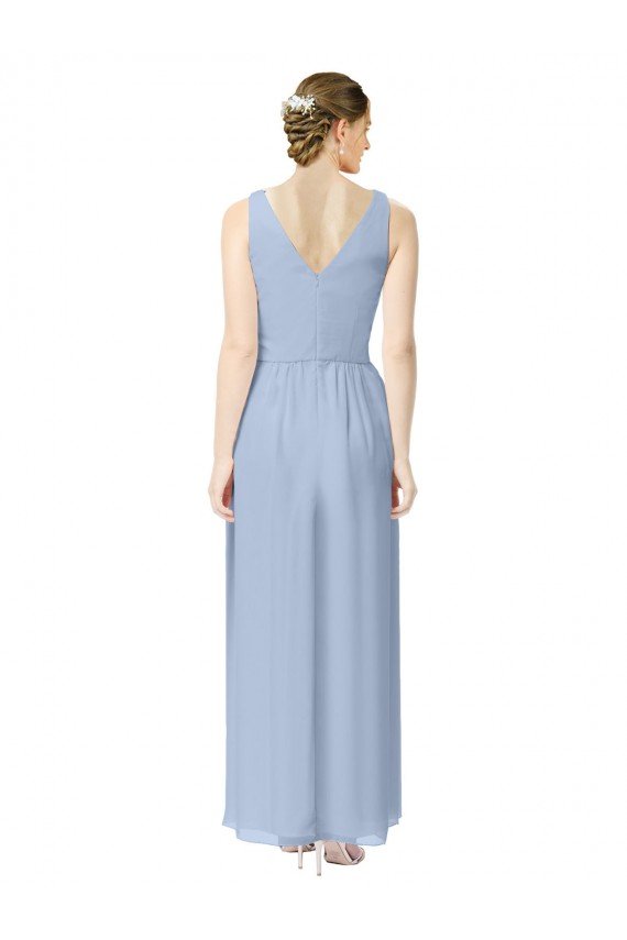 Shop Long V-Neckline Chiffon Bridesmaid Dress with Twisted Waist Sydney