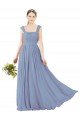 Square Neckline Sexy Open Back Long Chiffon Bridesmaid Dress Sydney
