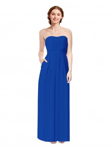 Strapless Sweetheart Keyhole Back Long Chiffon Bridesmaid Dress Sydney