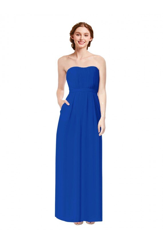 Strapless Sweetheart Keyhole Back Long Chiffon Bridesmaid Dress Sydney
