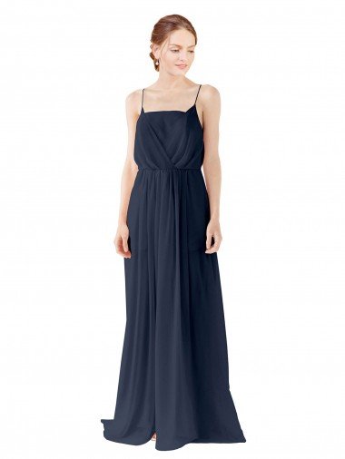 Shop Spaghetti Straps Open Back Long Chiffon Bridesmaid Dress Sydney