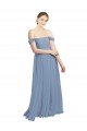 Shop Long Floor Length Chiffon Bridesmaid Dress with Fluttering Off the Shoulder Straps Sydney