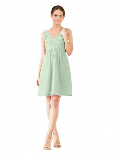 Shop v-Neckline Short Knee Length Chiffon Cocktail Bridesmaid Dress Sydney