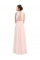 Shop Sleeveless Chiffon High Neck Bridesmaid Dress with Diagonal Pleats Sydney
