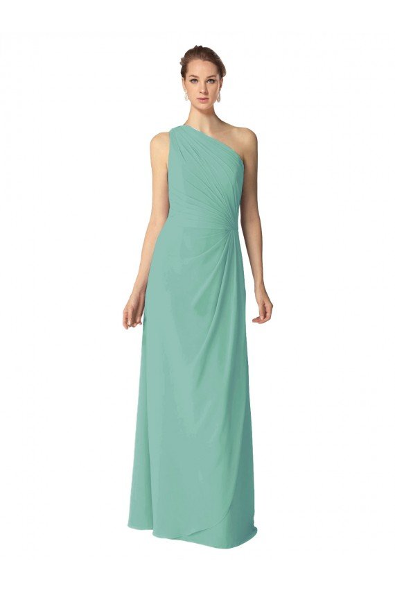 Long Chiffon One Shoulder Full Length Bridesmaid Dress Sydney