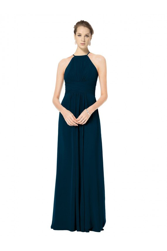 Shop Spaghetti Strap Long Chiffon Halter A-Line Bridesmaid Dress Sydney