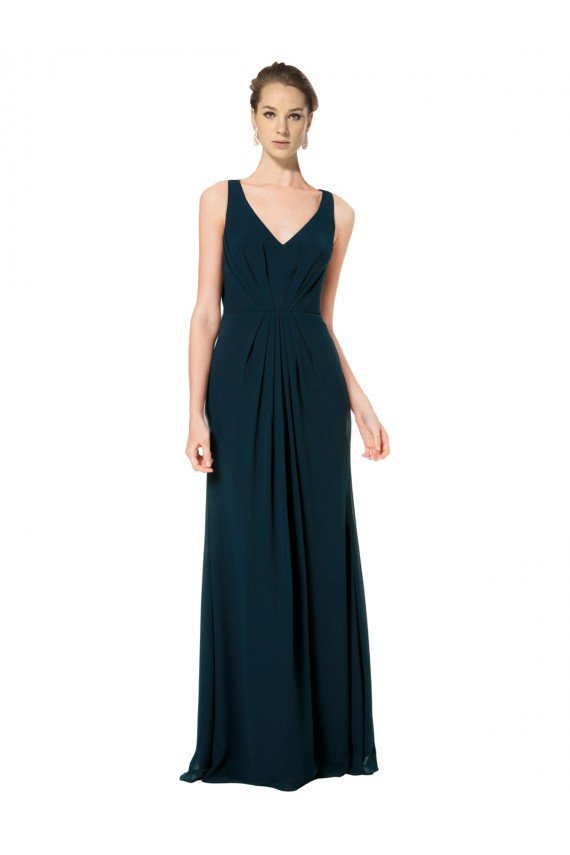 Shop Long Chiffon V-Neck Sleeveless Bridesmaid Dress with Large Keyhole Back Sydney